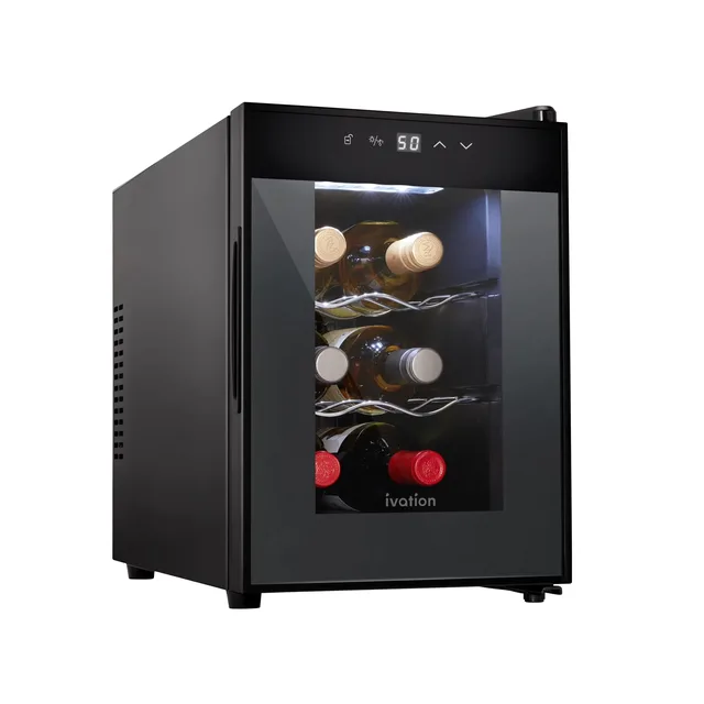 Wine Cooler black led red