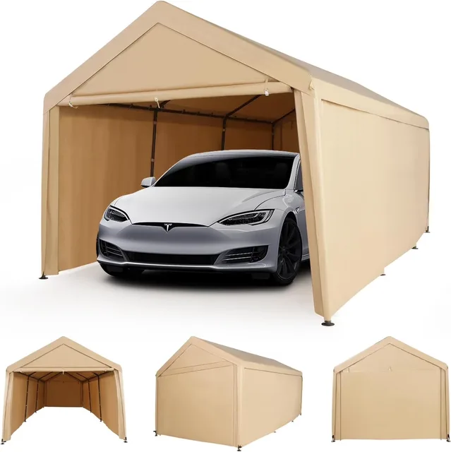 Carport gray beige 20 ft