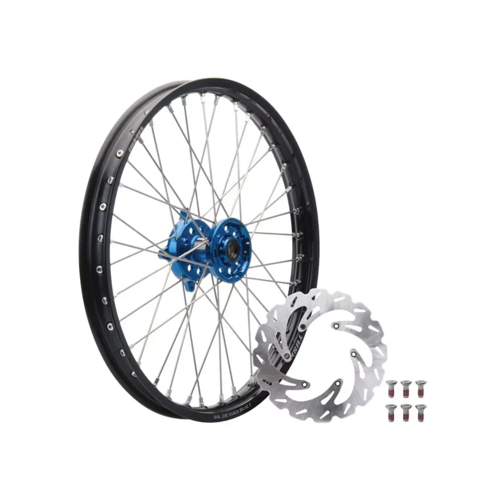 Wheel black silver blue