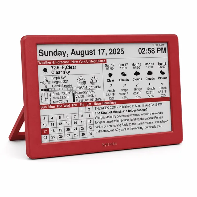Desk Calendar 7" rechargeable red