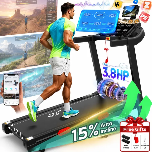 Folding Treadmill 3.8hp 300 lbs