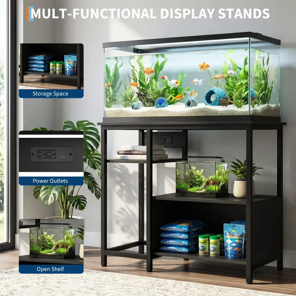 Aquarium Stand 40-50 gallon black 660lbs