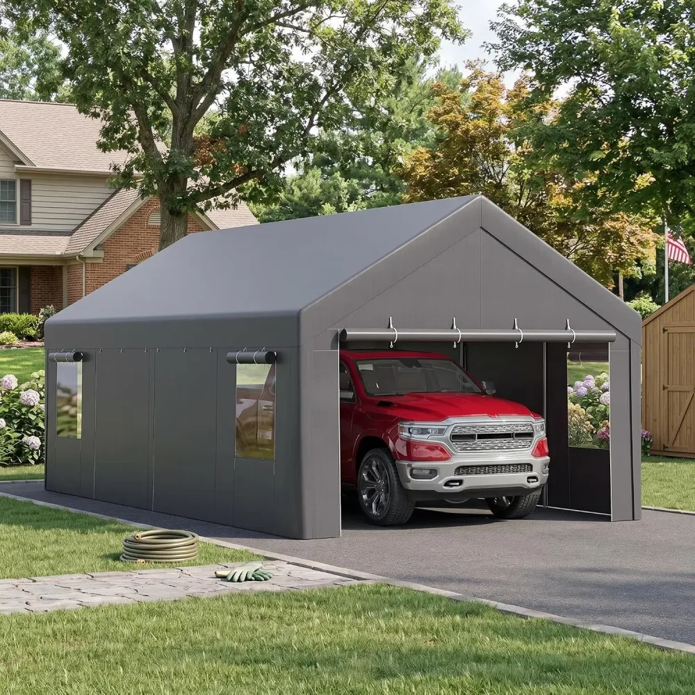 Portable Carport waterproof gray