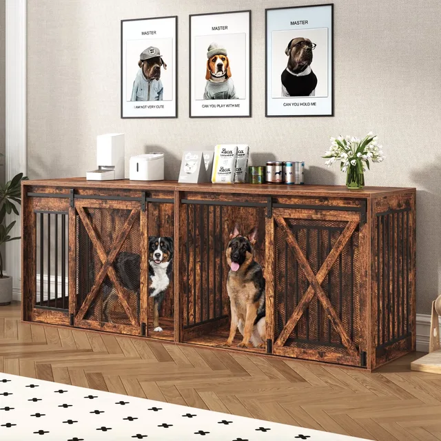 Dog Crate 94.5" 35.4" brown