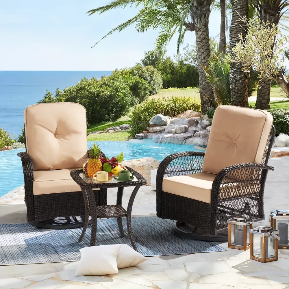Patio Furniture beige white 44 inches