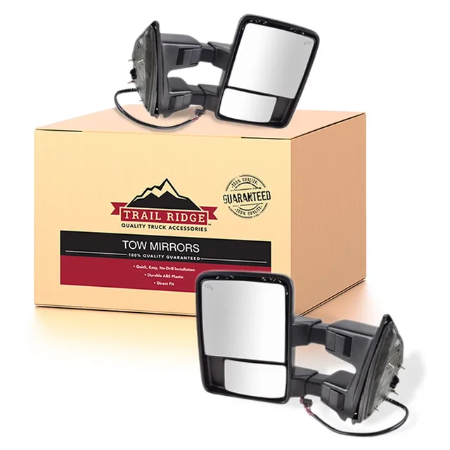 Towing Mirror folding telescoping black