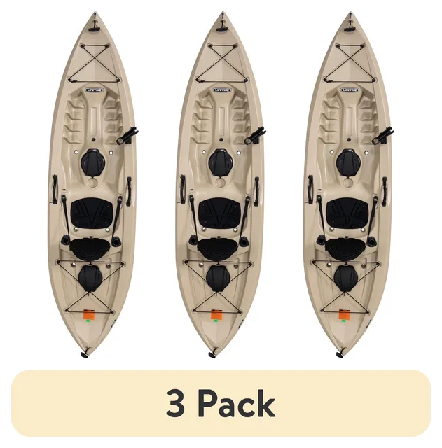Fishing Kayak 3 pack 10 ft tan