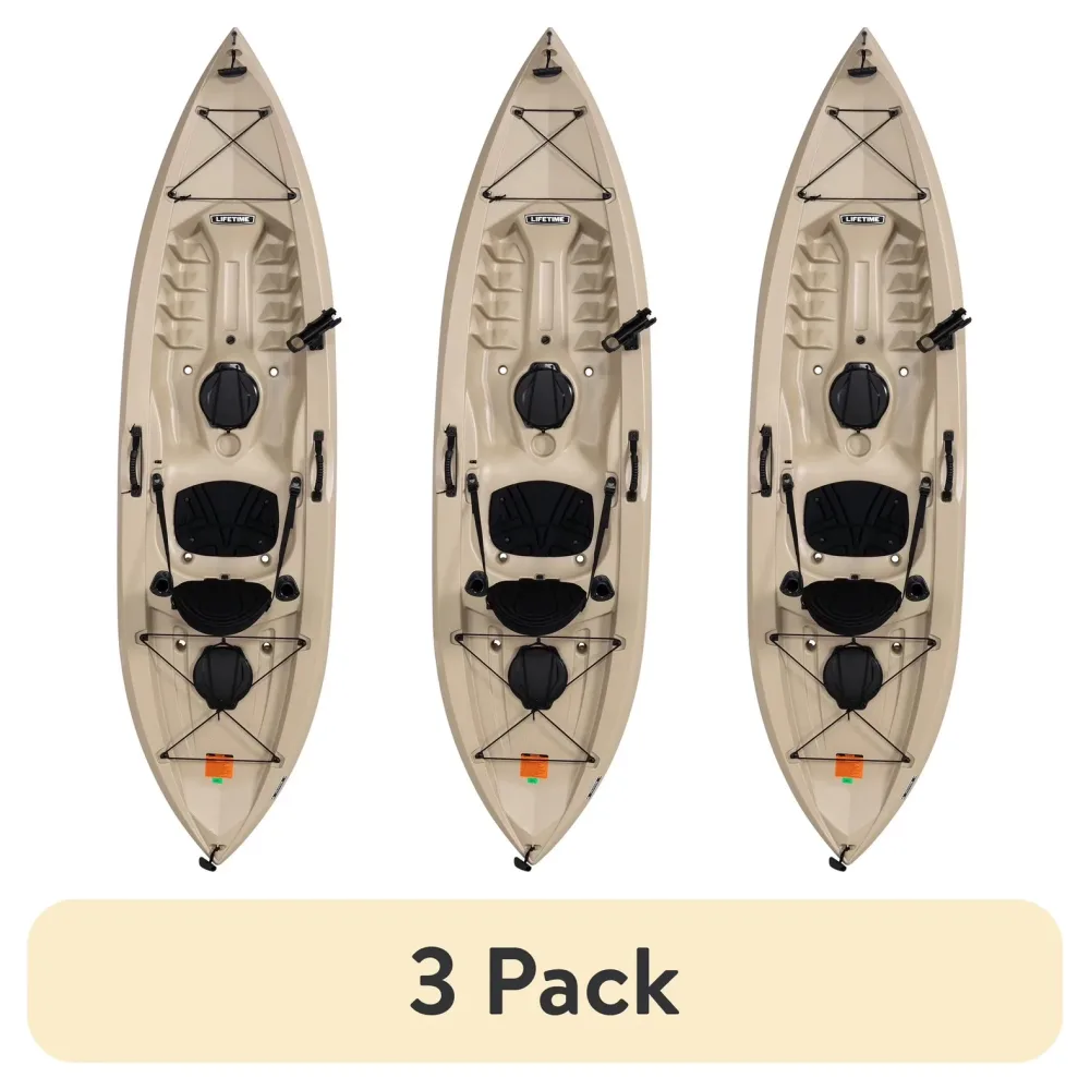 Fishing Kayak 3 pack 10 ft tan