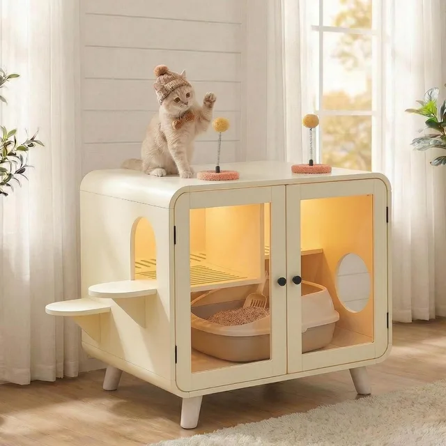 Cat Litter led white beige
