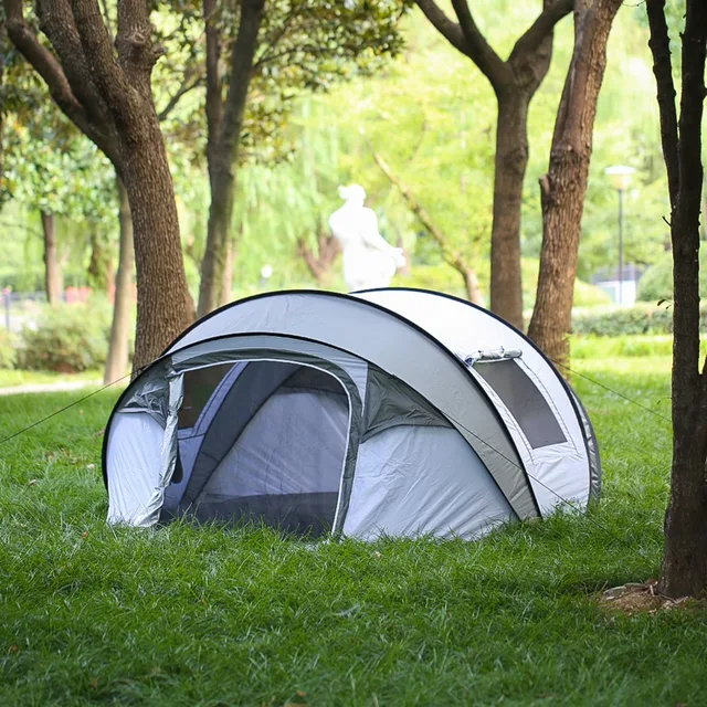 Camping Tent 4-6 people white gray