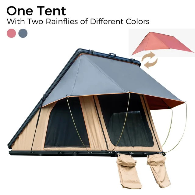Rooftop Tent black beige 7.6 ft