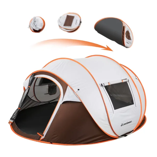 Tent 4-6 persons white brown