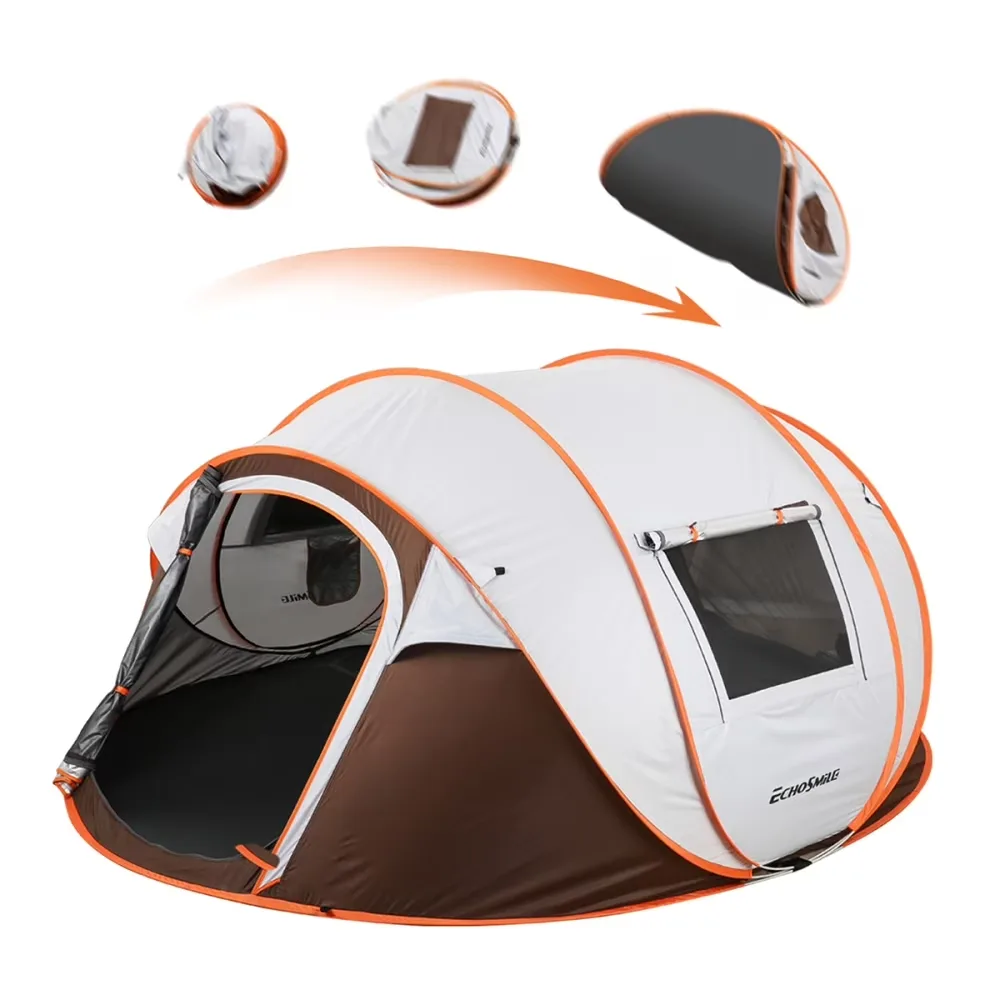 Tent 4-6 persons white brown