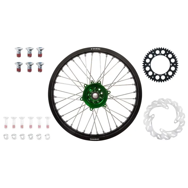 Wheel black silver green
