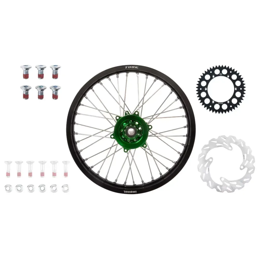 Wheel black silver green