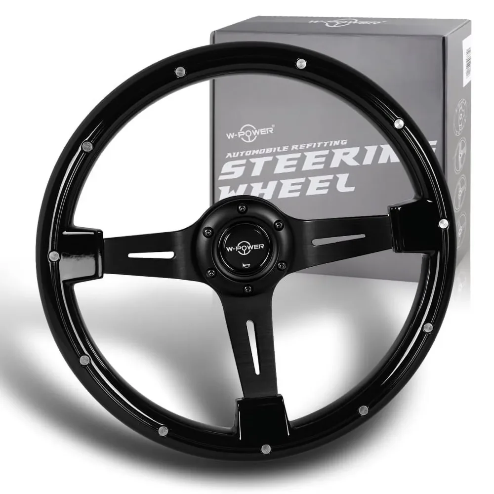 Steering Wheel 14" white black