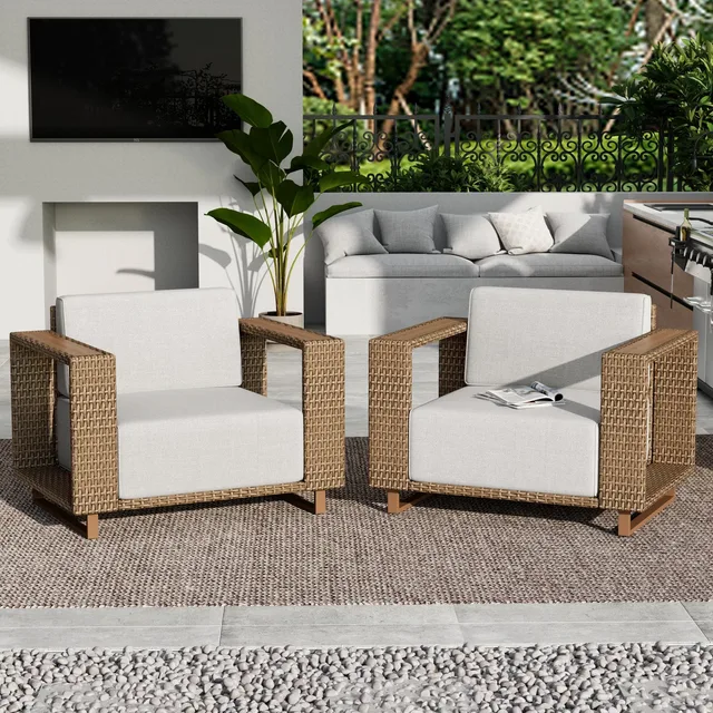 Wicker Patio 9.8" beige waterproof