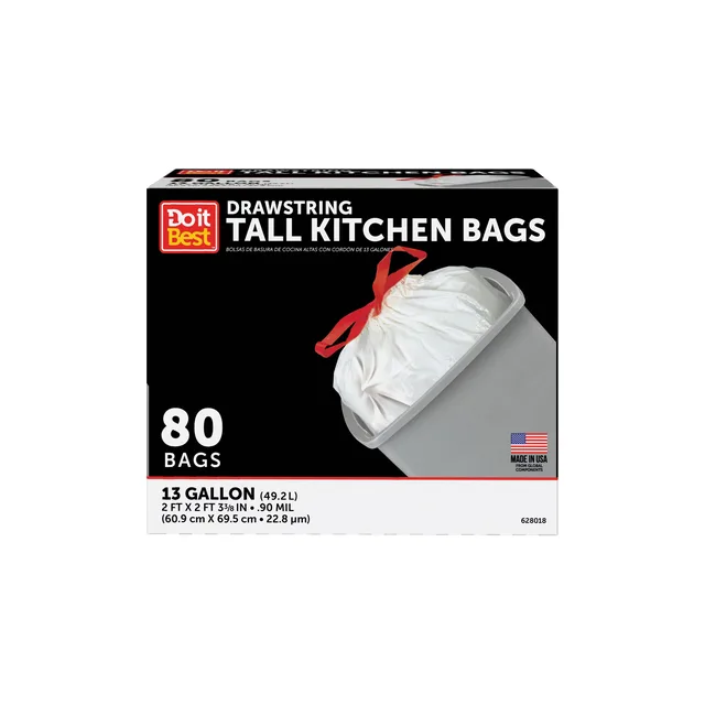 Tall Kitchen 13 gallon white