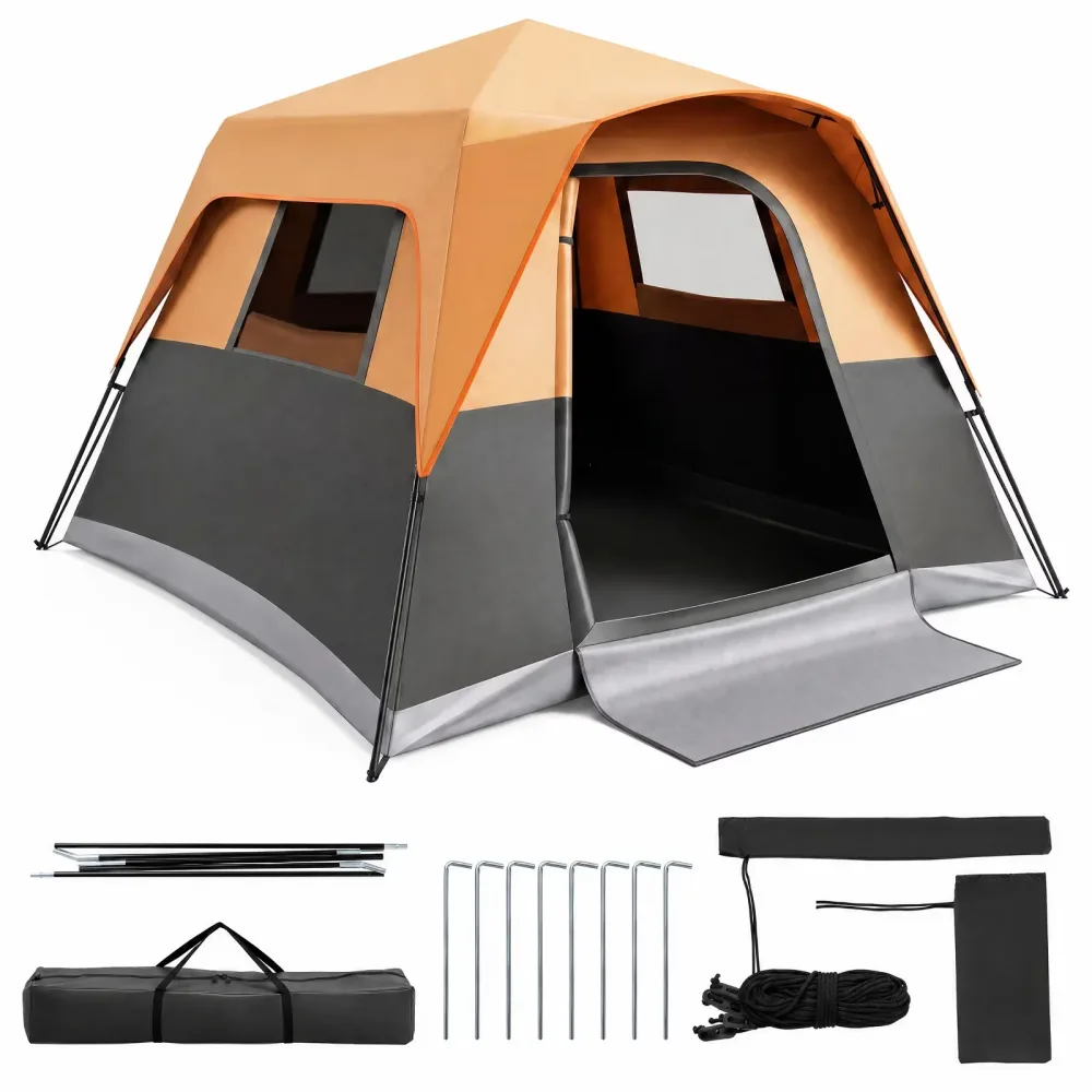 Camping Tent 6 person orange gray
