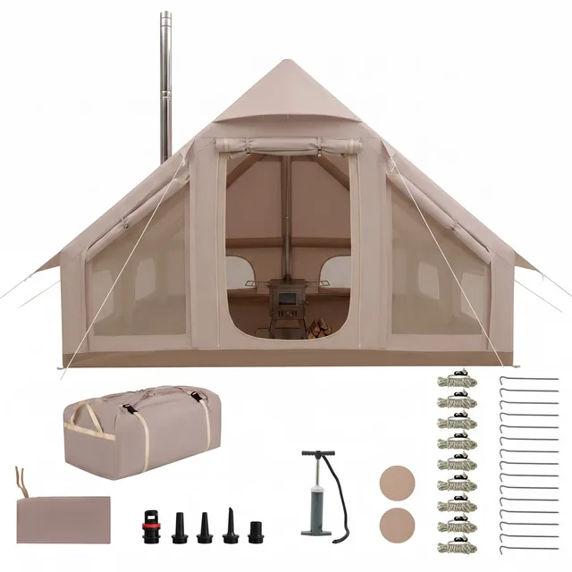 Family Tent 6-10 person waterproof beige