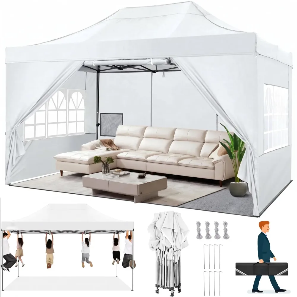 Canopy Tent portable white 0.98 in