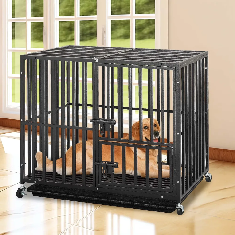 Dog Crate 37.4" black