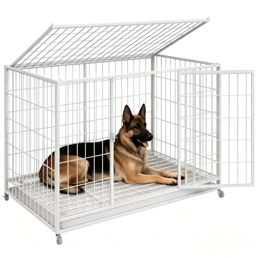 Dog Crate 48 inch 38 in white