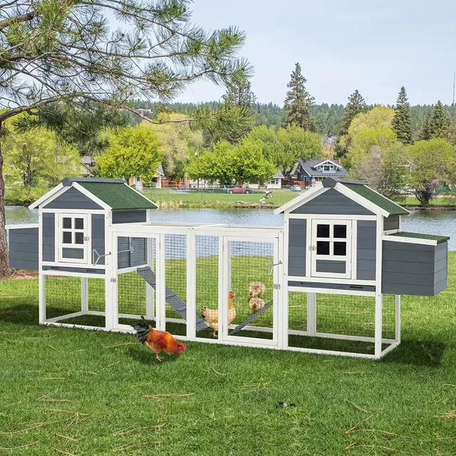 Chicken Coop gray 123" 27.5"