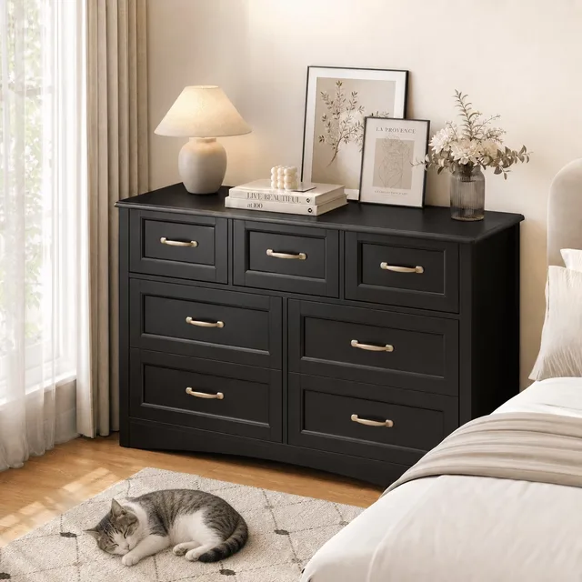 Bedroom Furniture 47" white black