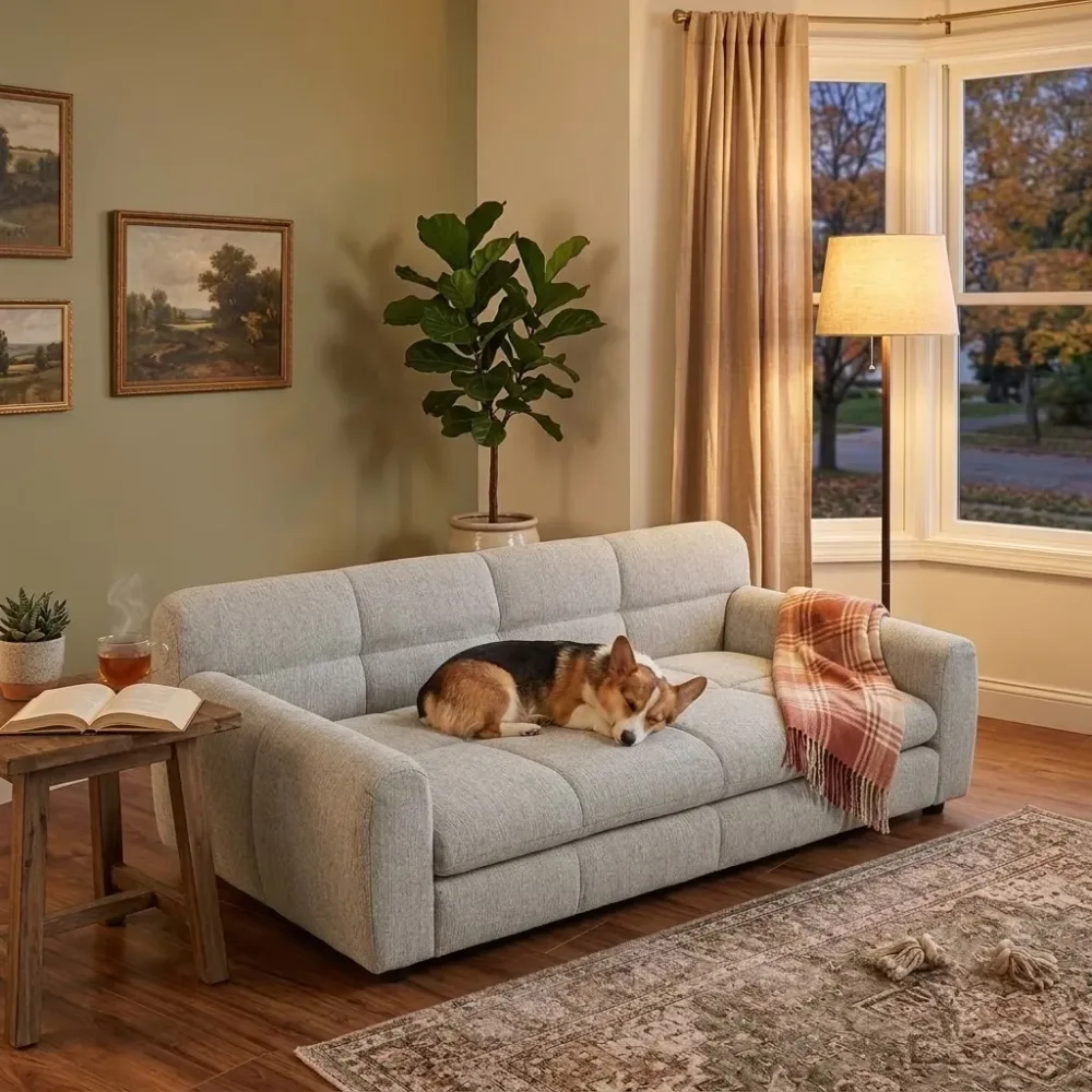Sofa Bed beige 130 lbs 51"