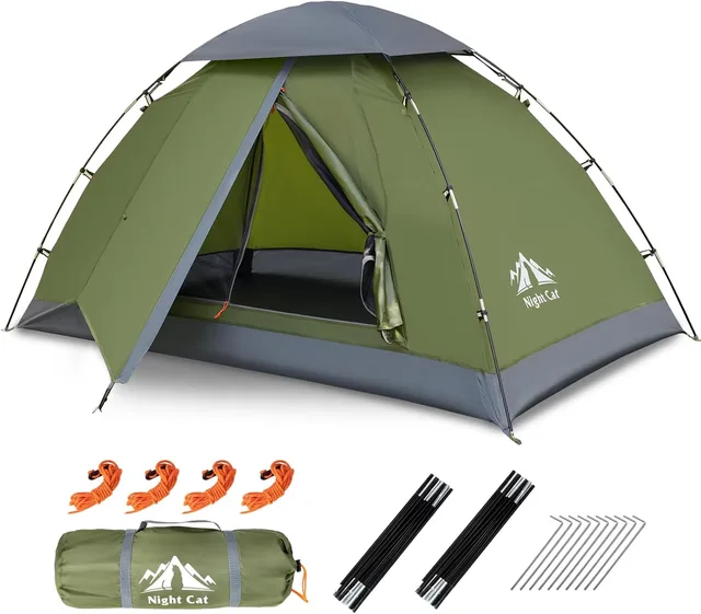 Backpacking Tent 2 persons green 3.8 feet