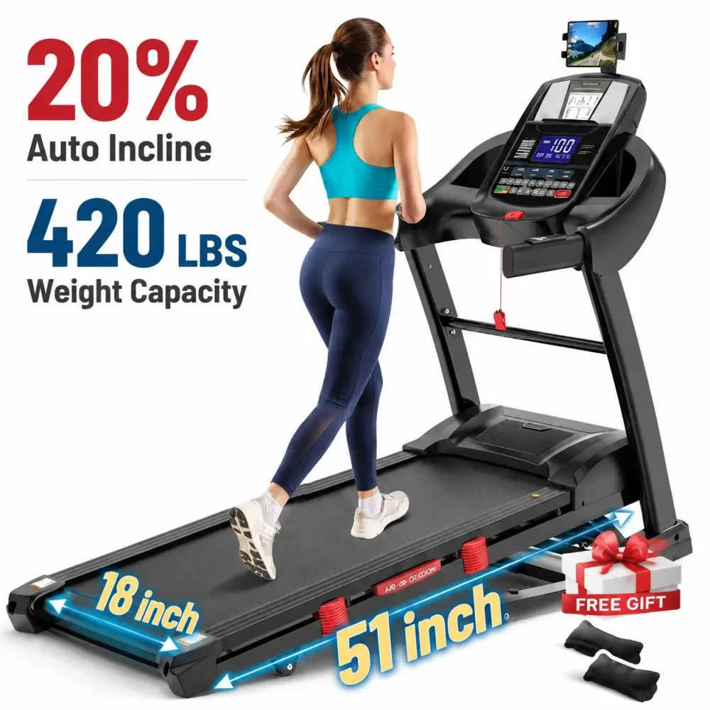 Folding Treadmill 5.05hp 400 lb 18"
