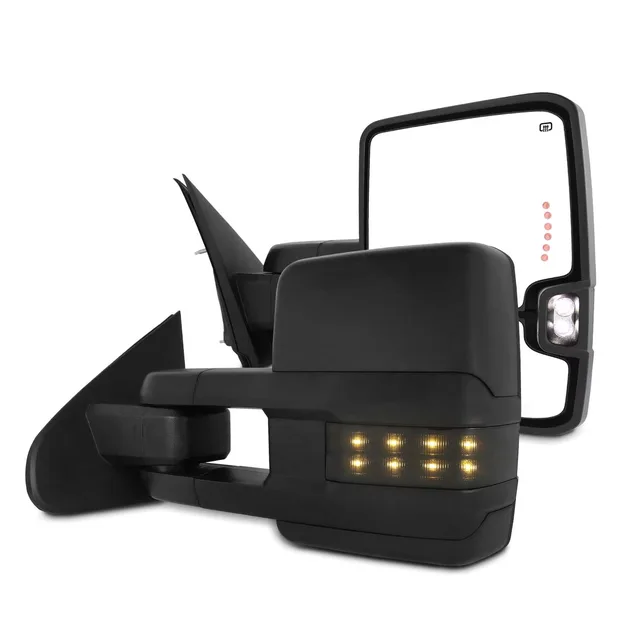 Mirror black led telescoping