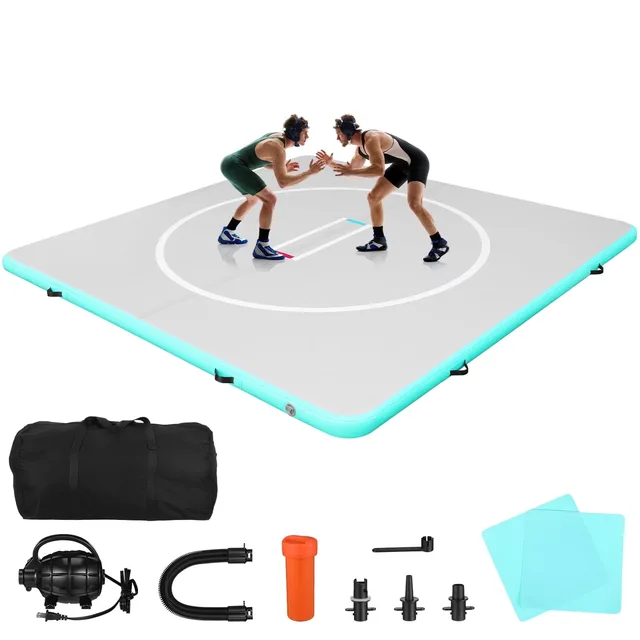 Tumbling Mat portable green white