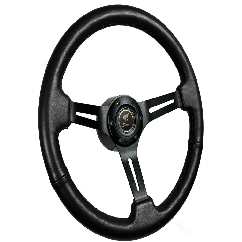 Leather Steering black 14 inch 199114"