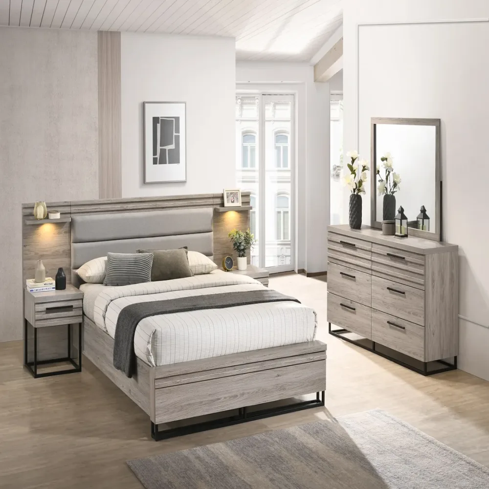 Roundhill Furniture gray 99.8" 87.75"
