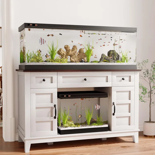 Aquarium Stand 35-55 gallon 1400 lb white