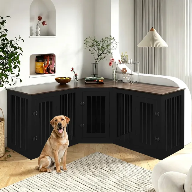 Dog Crate 80.7" black