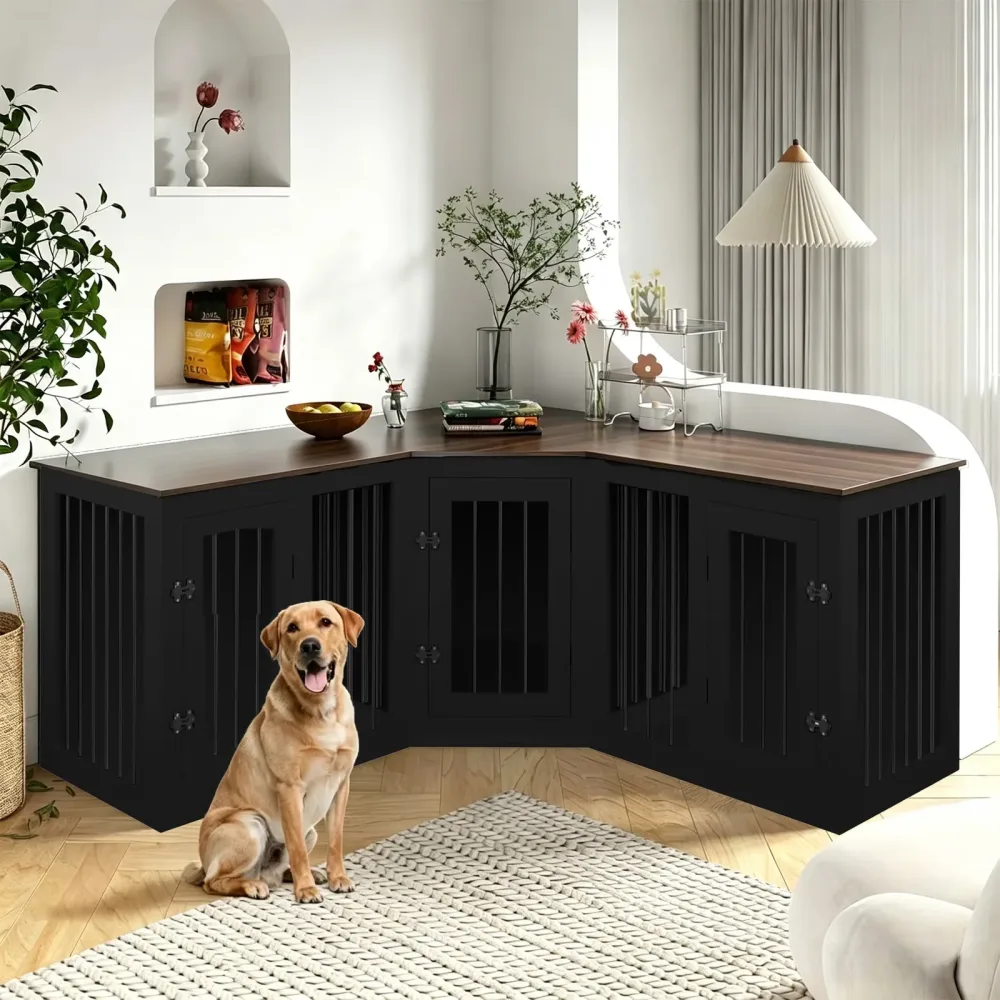 Dog Crate 80.7" black