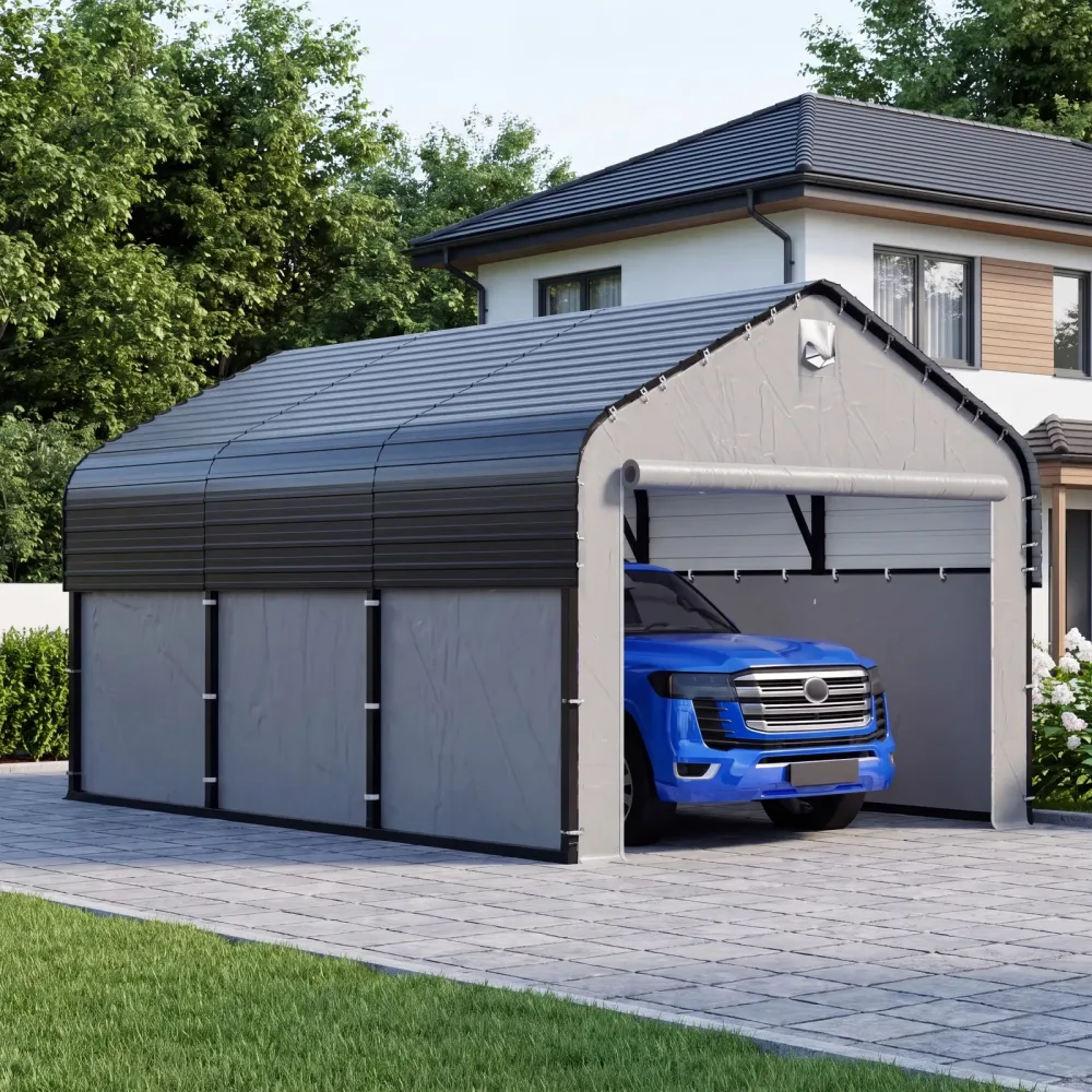 Steel Carport 10' 16' white