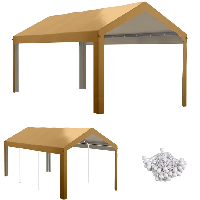 Carport Canopy heavy-duty beige 10 w