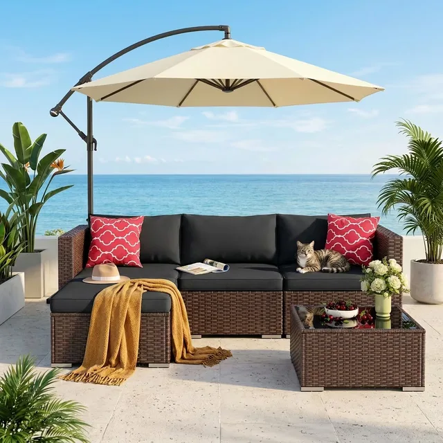 Patio Furniture gray beige 85"