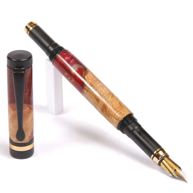 Fountain Pen red silver black