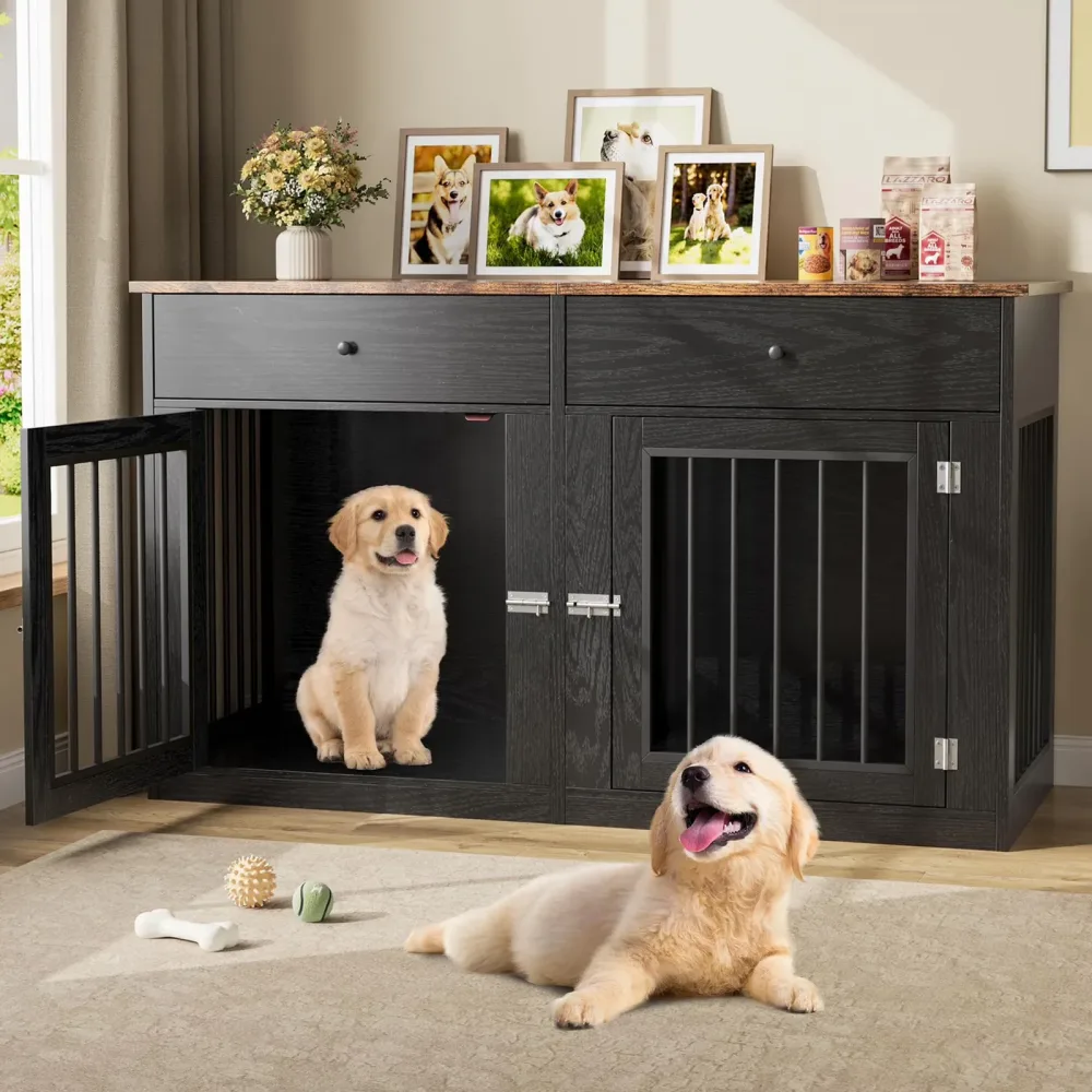 Dog Crate 60.2" white black