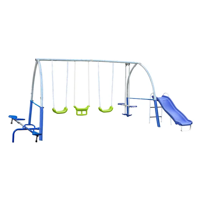 Backyard Play silver blue green