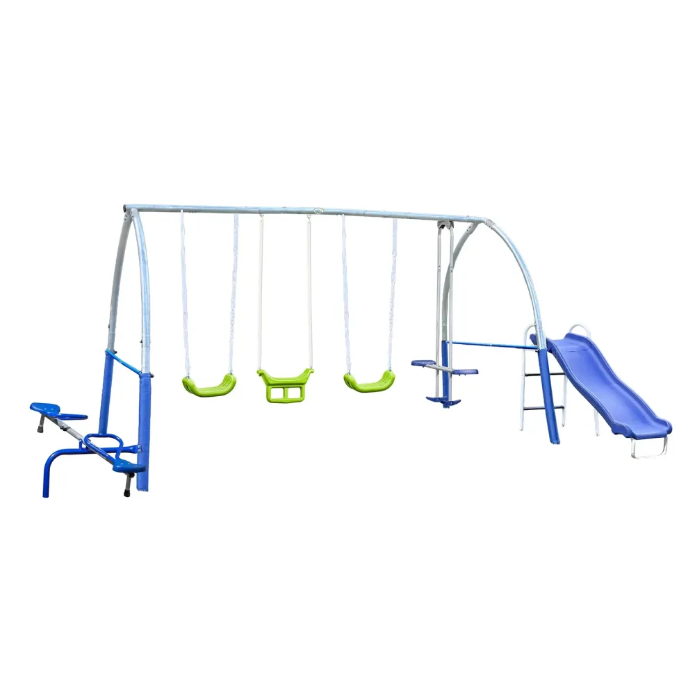Backyard Play silver blue green