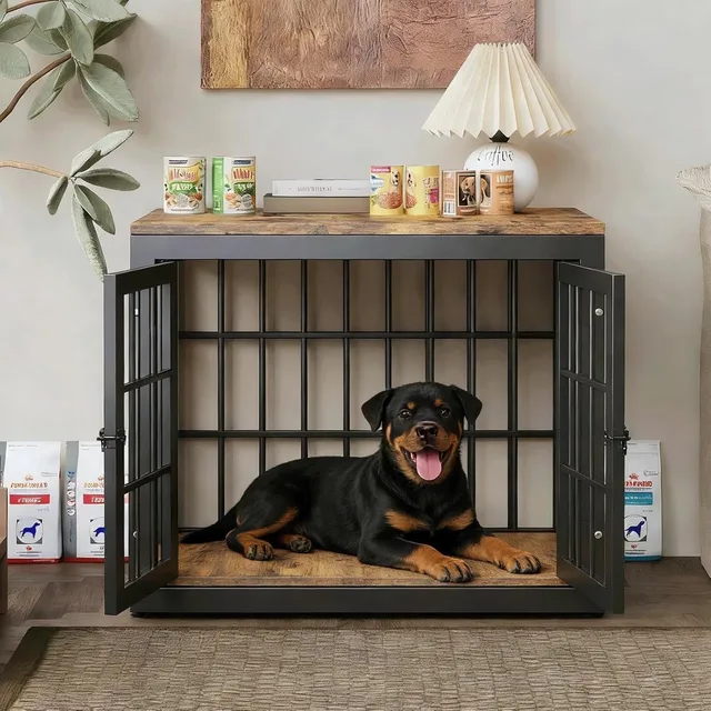 Dog Crate 26 inch white black