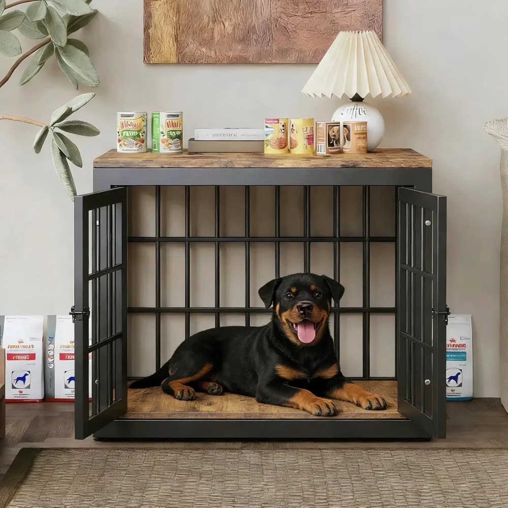 Dog Crate 26 inch white black