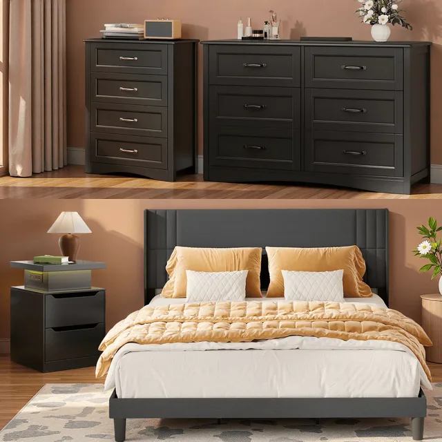 Bedroom gray black 76.7"