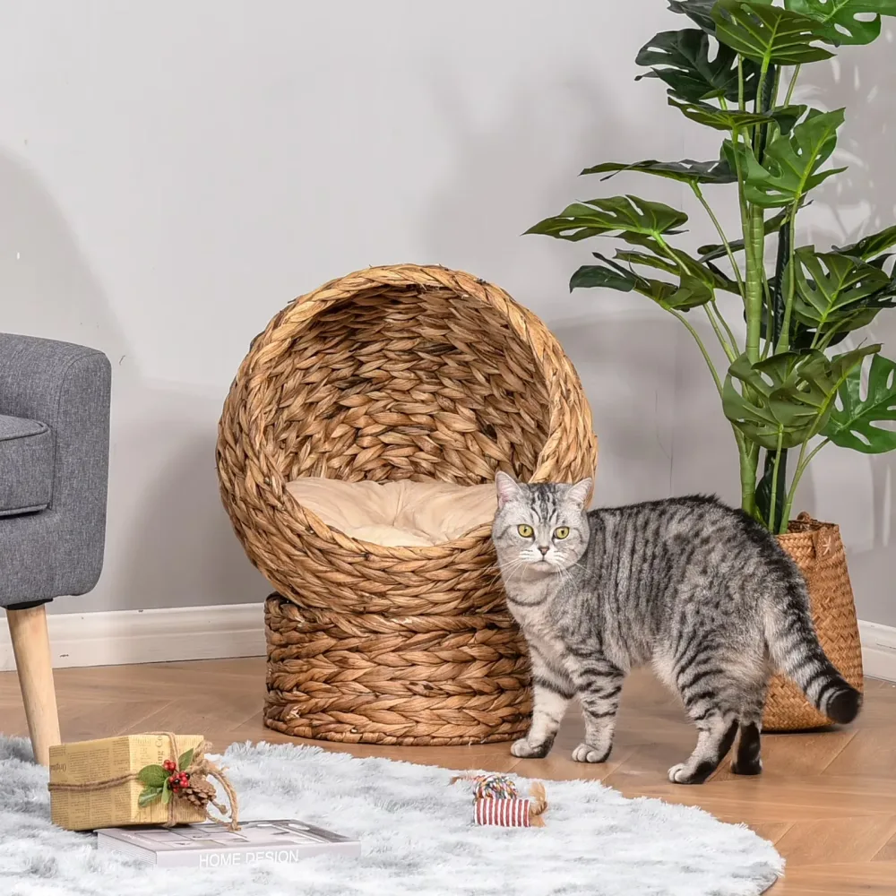 Cat Bed 23.5" brown portable